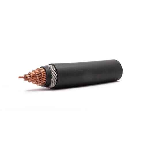 Close up image of low voltage single core armored cable