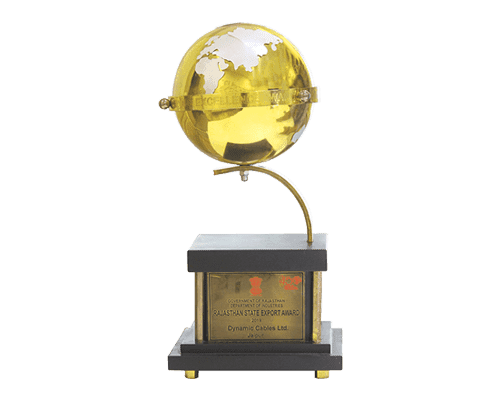 A trophy with a globe on top of it.