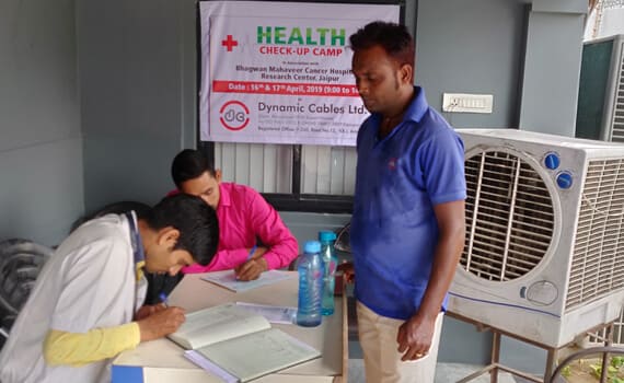 A person registering for a medical check up 