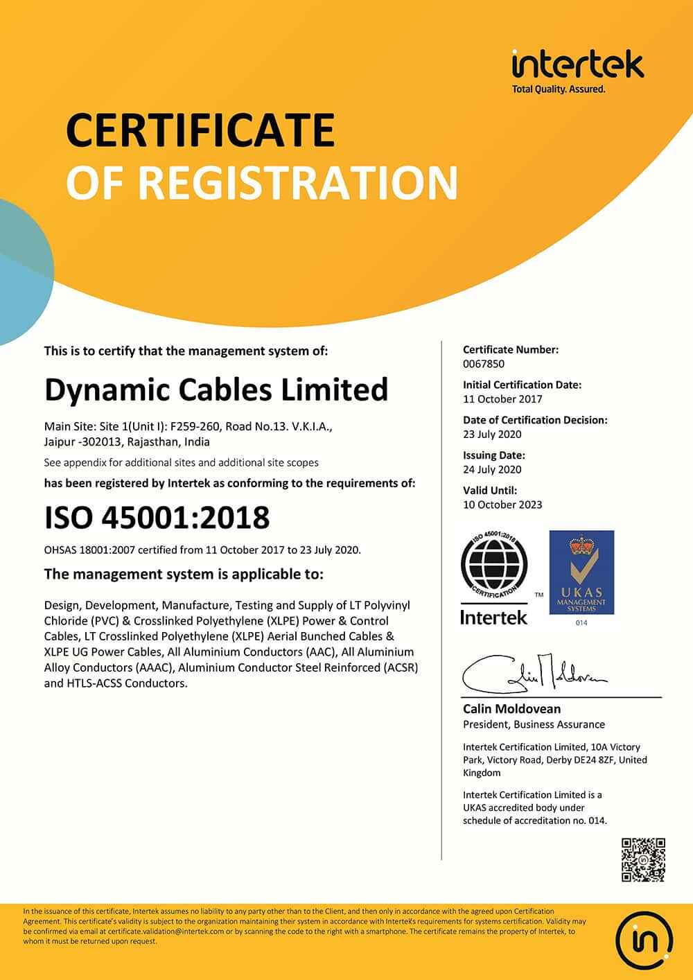 Quality Assurance | Dynamic Cables